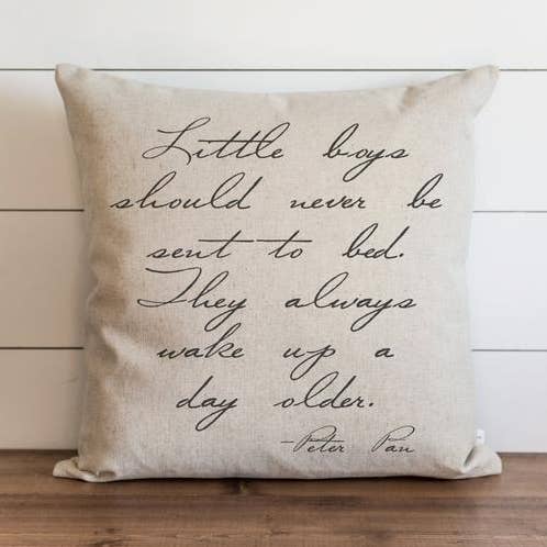 Little Boys Should Never Be Sent To Bed Pillow Cover for wholesale by Porter Lane Home