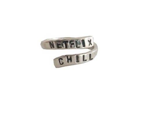 Sweet 1985 - Wholesale Band/Stacked Ring - Sterling Silver Netflix N Chill Ring0