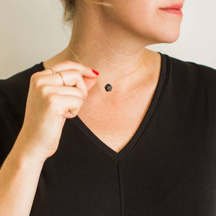 Jenna Vanden Brink Ceramics - Wholesale Pendant/Charm Necklace - Petite Faceted Porcelain Necklace9