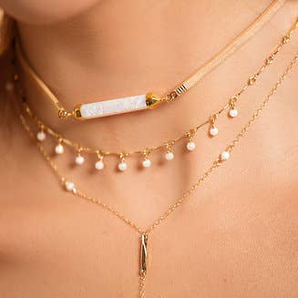 Rory Ashton Jewelry - Wholesale Choker/Collar - Luxe Fire Opal Choker - Blue Raz1