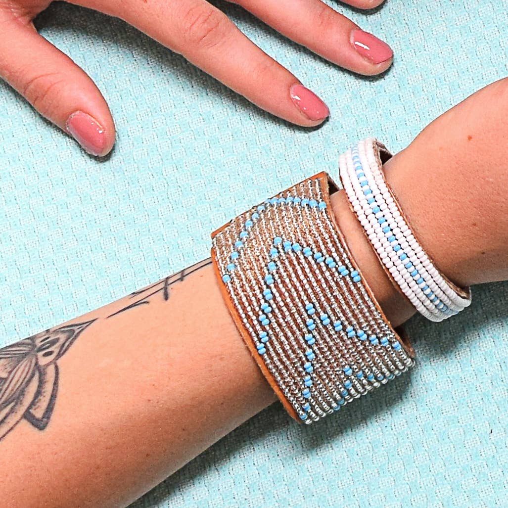 Swahili Coast - Wholesale Jewelry Set - Light Blue and Silver Cuff Collection - Set of 91