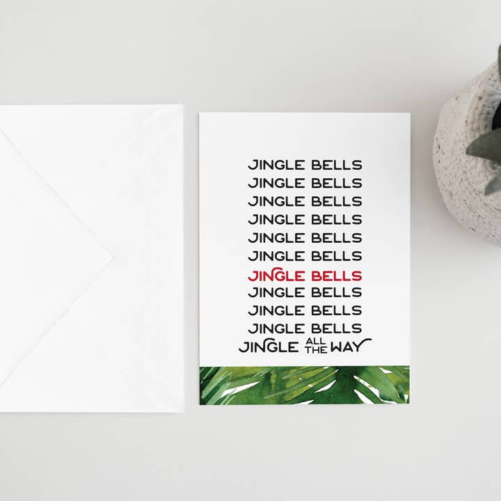 Jingle Bells - A2 holiday card for wholesale by Paperfinch Design
