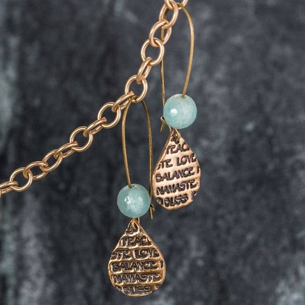 Brynn - Yoga Ohrringe - Handgestempelte Bronze und Messing für den Großhandel von Felicity Jewelry Designs