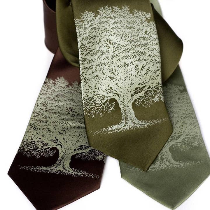 Cyberoptix Tie Lab - Wholesale Necktie - Men's - Oak Tree Necktie, Tree Silhouette Tie
