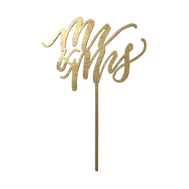 Mr and Mrs Cake Topper - Gold for wholesale by Worthwrite Goods