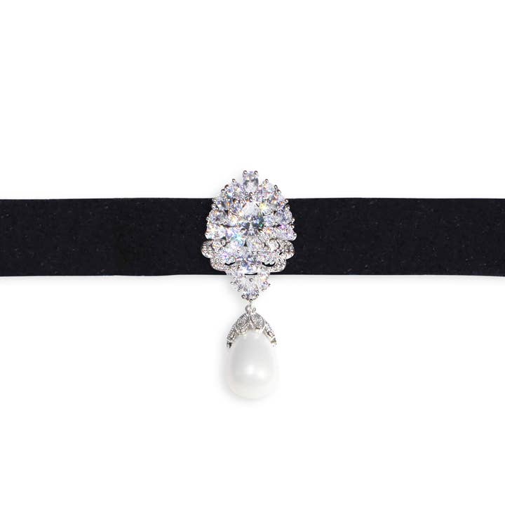 Crystal Ädelsten med Pearl Choker för wholesale av Cupidstone Accessories