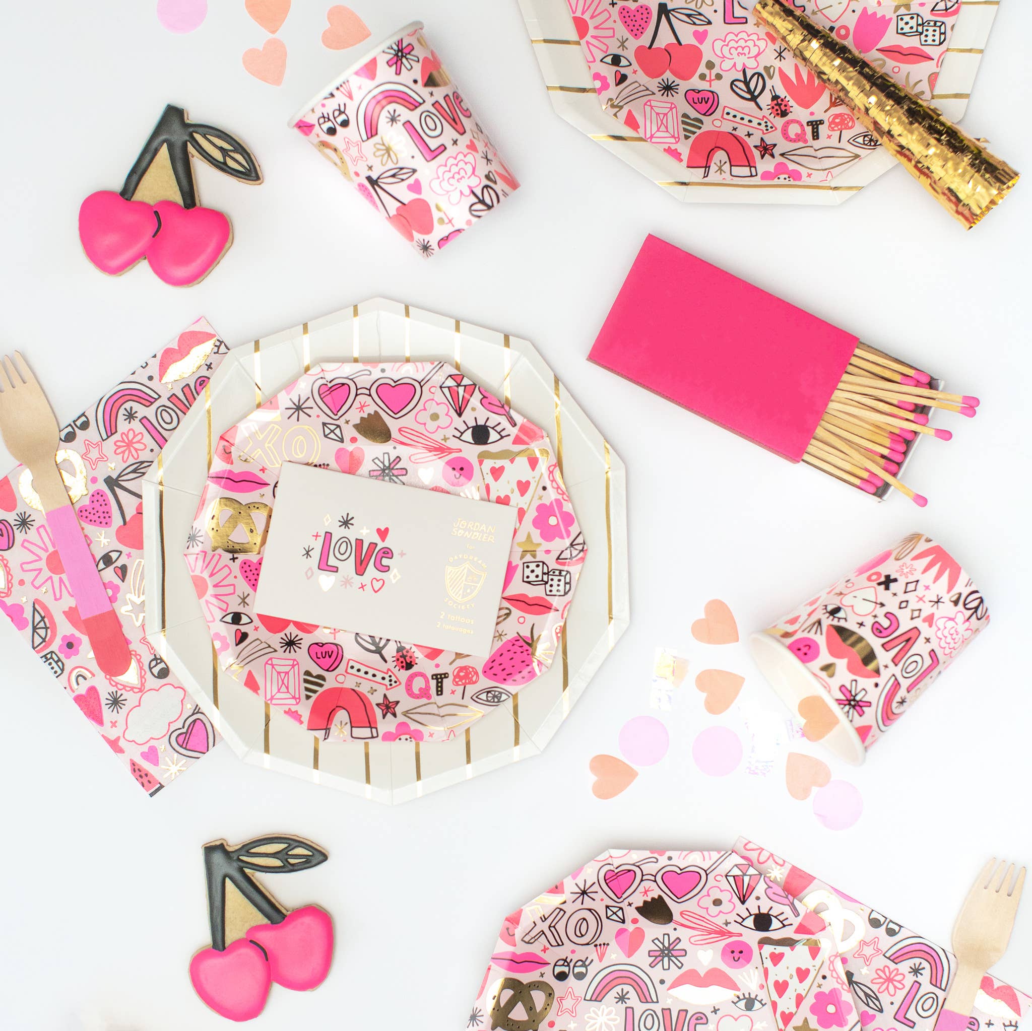 Jollity & Co. + Daydream Society - Wholesale Disposable Plate - Love Notes Small Plates - 8 Pk.4