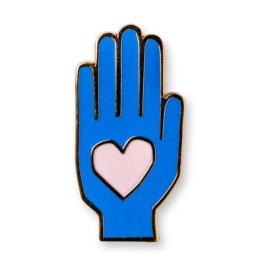 High Five Anstecknadel aus Emaille — mit Rückseite aus Karton für den Großhandel von Ampersand Design Studio