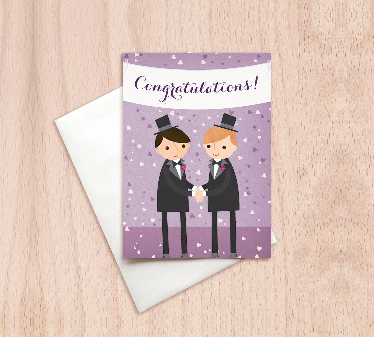 Rosy Designs - Wholesale Wedding Card - Confetti Grooms Gay Wedding Greeting Card1