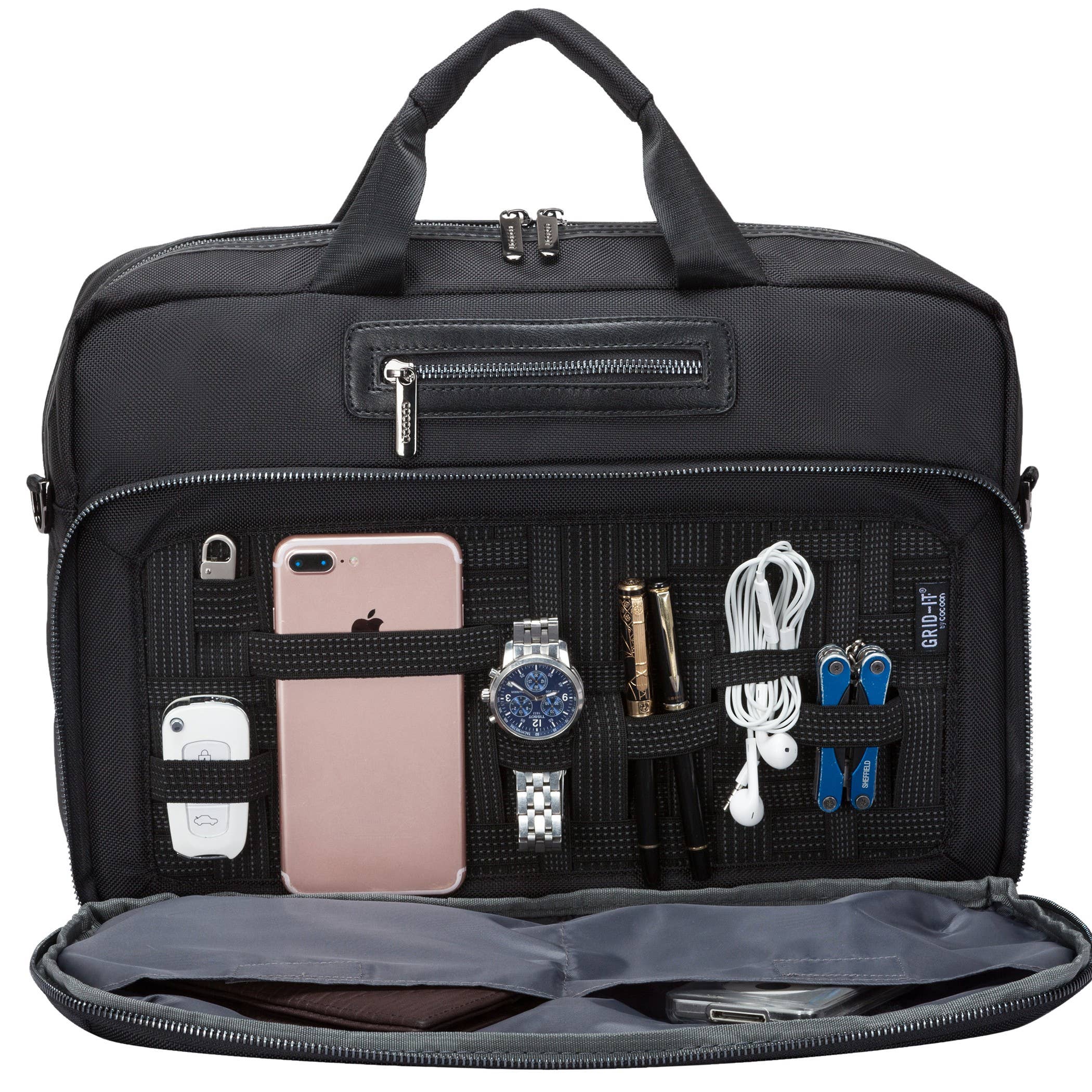 Black Buena Vista 16" Laptop Brief for wholesale on Faire3