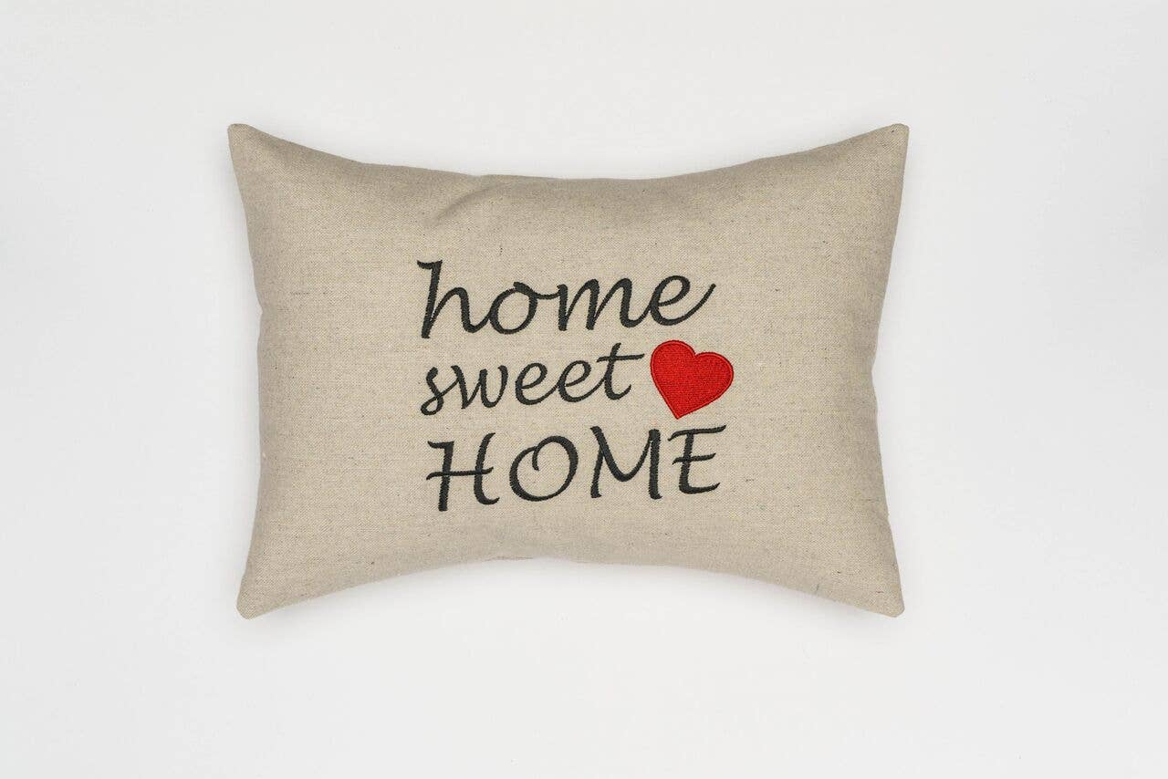 Southern Charm Textiles - Wholesale Throw/Decorative Pillow - Embroidered 100% cotton Home Sweet Home throw pillow0