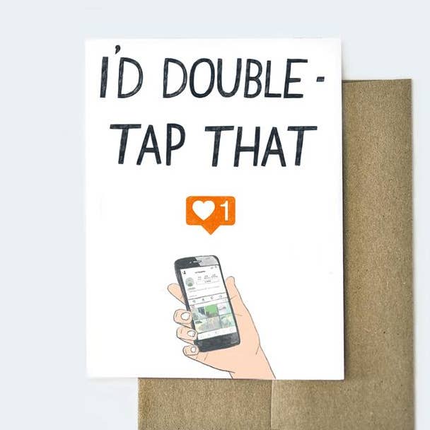 Eu Dava Duplo Toque Nesse Cartão de Amor Engraçado por atacado de Aviate Press