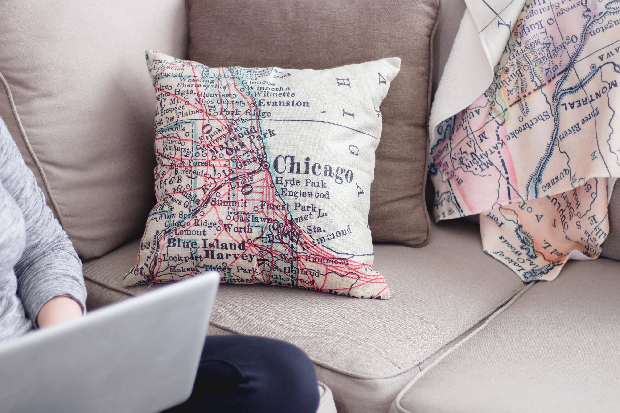 Daisy Mae Designs - Wholesale Throw/Decorative Pillow - Barcelona Spain Map Decorative Pillow Throw Pillow3