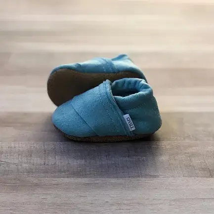 Trendy Baby Mocc Shop - Vente Mocassins – enfant - Mocassins en Feutre Bleu Mer0