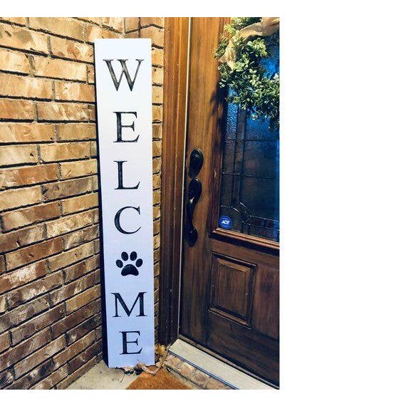 3' x 5" Paw Print Welcome Sign for wholesale by Native Range, LLC