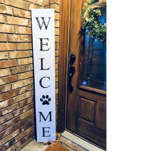 5' x 7" Paw Print Welcome Sign for wholesale by Native Range, LLC