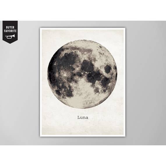 8” x 10” Luna Moon Art Print for wholesale by The National Anthem