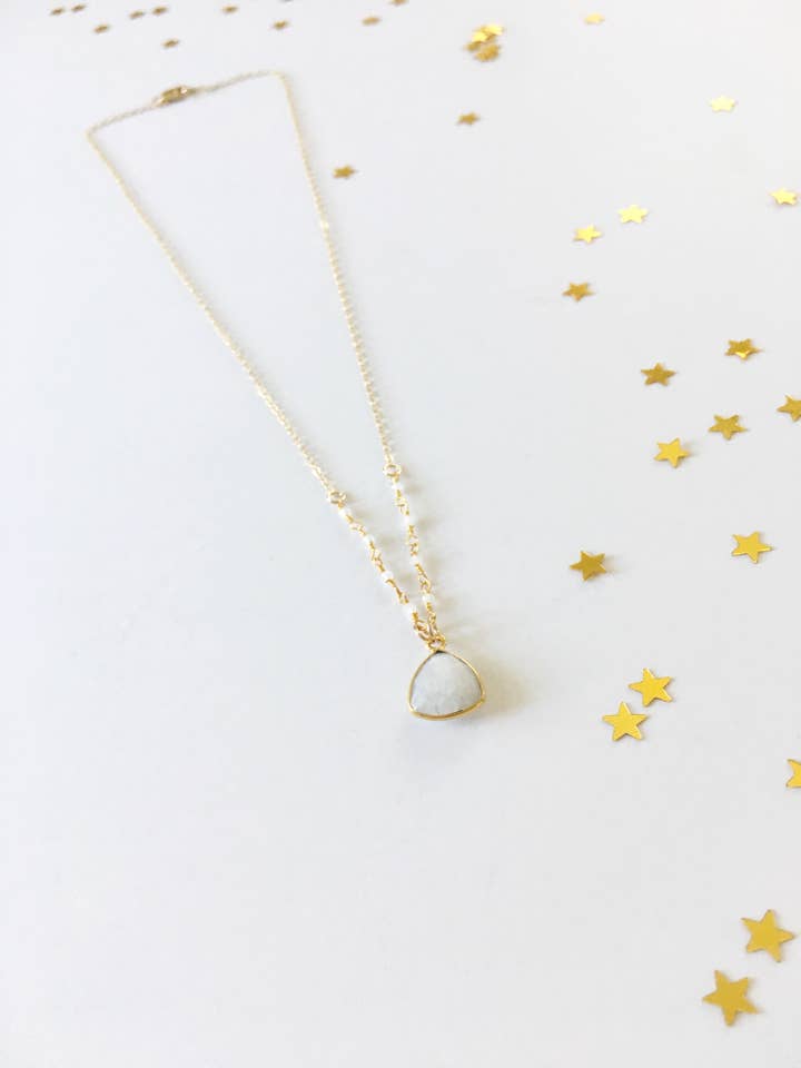 16" Gold Filled Moonstone Pendant Necklaces for wholesale by Acute Designs