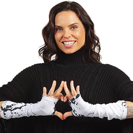 Hands To Hearts - Vente Gants – femme - Gants sans doigts en marbre tissé7