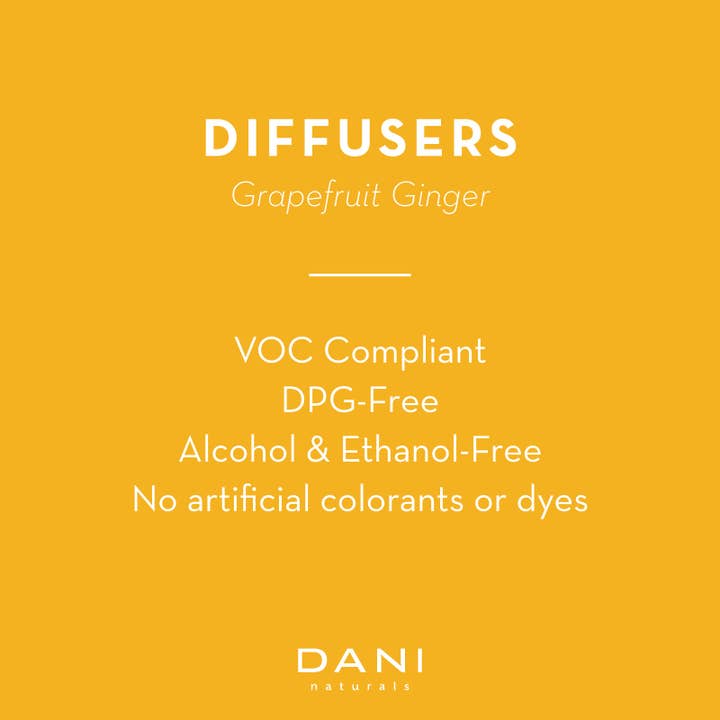 DANI Naturals - Wholesale Reed Diffuser - Grapefruit Ginger Reed Diffuser 3oz3