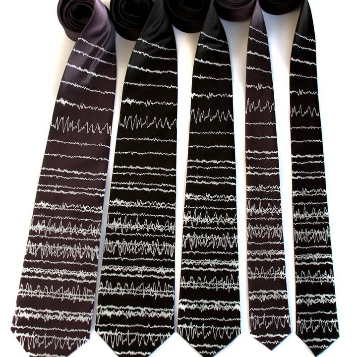 Cyberoptix Tie Lab - Wholesale Necktie - Men's - Brainwaves Silk Necktie, Insomnia1