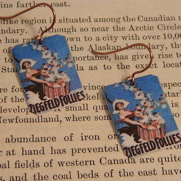 Pin Up Girl Earrings Ziegfeld Follies for wholesale by Sarah Wood Studio