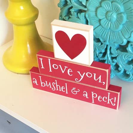 Je t'aime un boisseau et un peck pour la vente par Crafts With a Side of You LLC