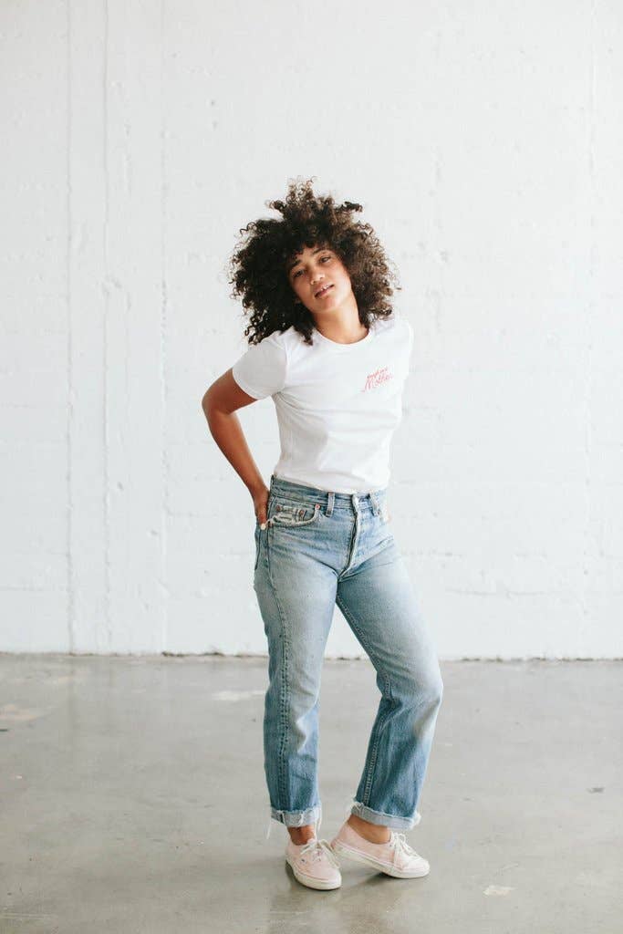 The Bee & The Fox - Wholesale Screen Printed T-Shirt - Women's - Tough as a Mother | Embroidered T-shirt0