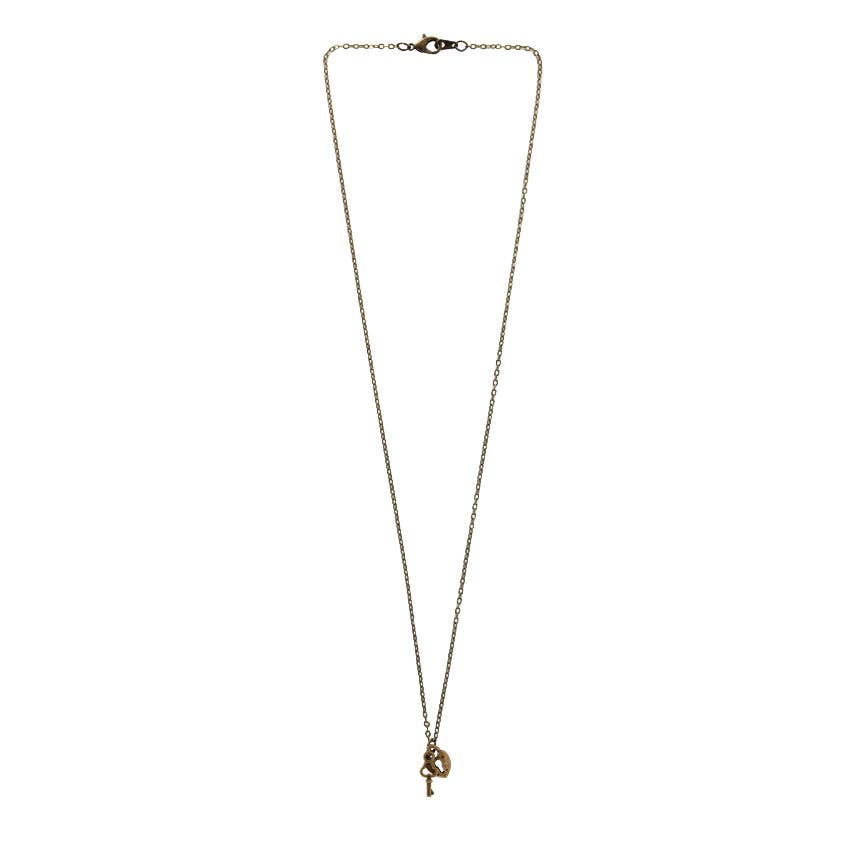 O Yeah Gifts - Wholesale Pendant/Charm Necklace - Lock & Key Charm Necklace, Bronze Heart Lock & Key Necklace1