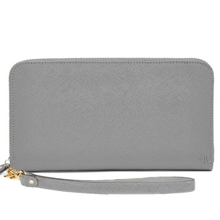 Grey Zipper Wallet for wholesale by Mighty Purse