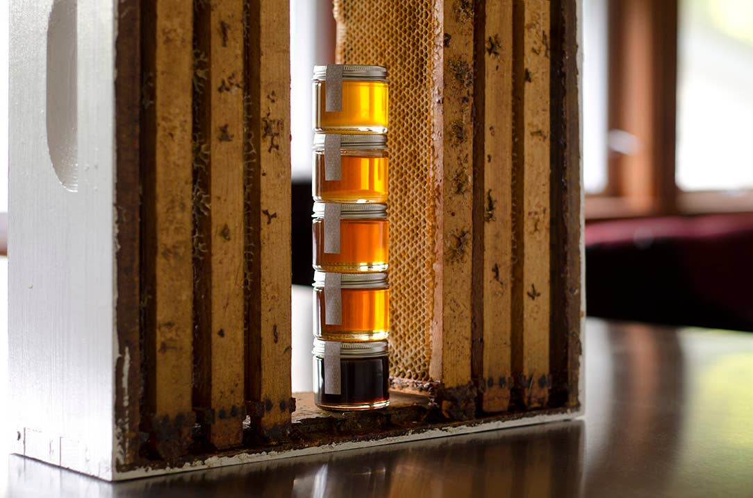 Bee Inspired - Wholesale Honey - Honey Tasting Tower | 5 Jars of 3oz Raw Honey Varietals Gift3