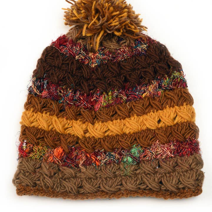 Zig Zag Asian Collection - Wholesale Beanie - Women's - Crochet Beanie Hat with Silk6