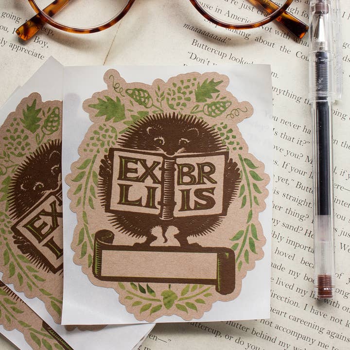 Hedgehog Bookplate Stickers for wholesale by Sunshine and Ravioli