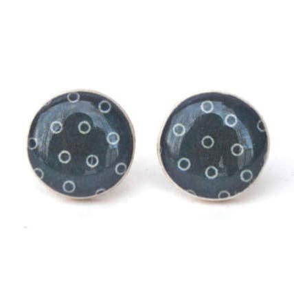 Boucles d'Oreilles Clous Bleu Marine pour la vente par Starlight Woods