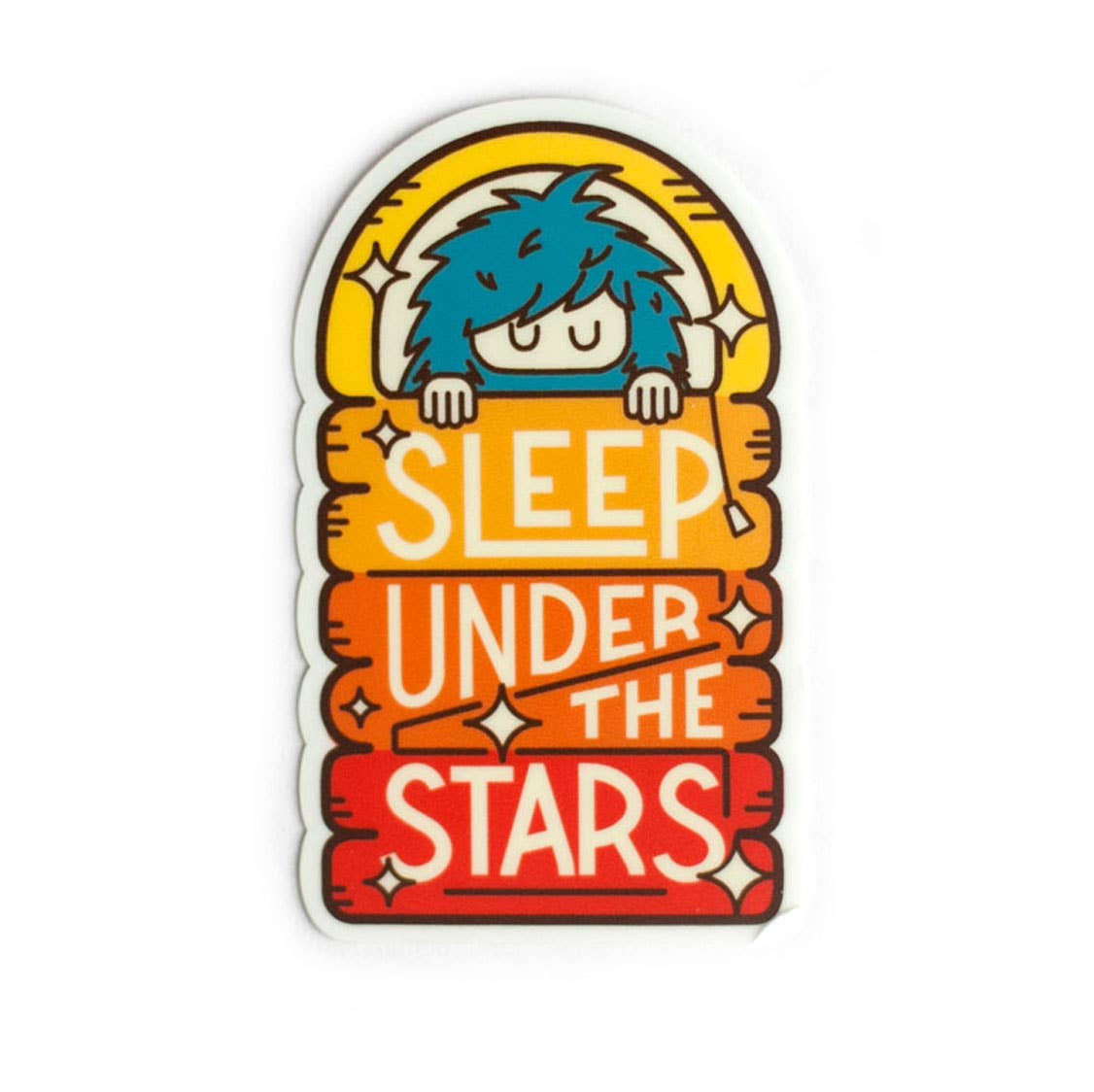 Ello There Outdoors - Vente Autocollant - Sticker - Sac de couchage Bigfoot Arc-en-ciel Mini1