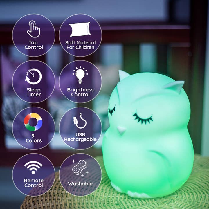 Lumieworld - Vendita all'ingrosso Luce notturna - Bambini e neonati - Lumipets® Gufo LED Lampada Notturna con Altoparlante Bluetooth1