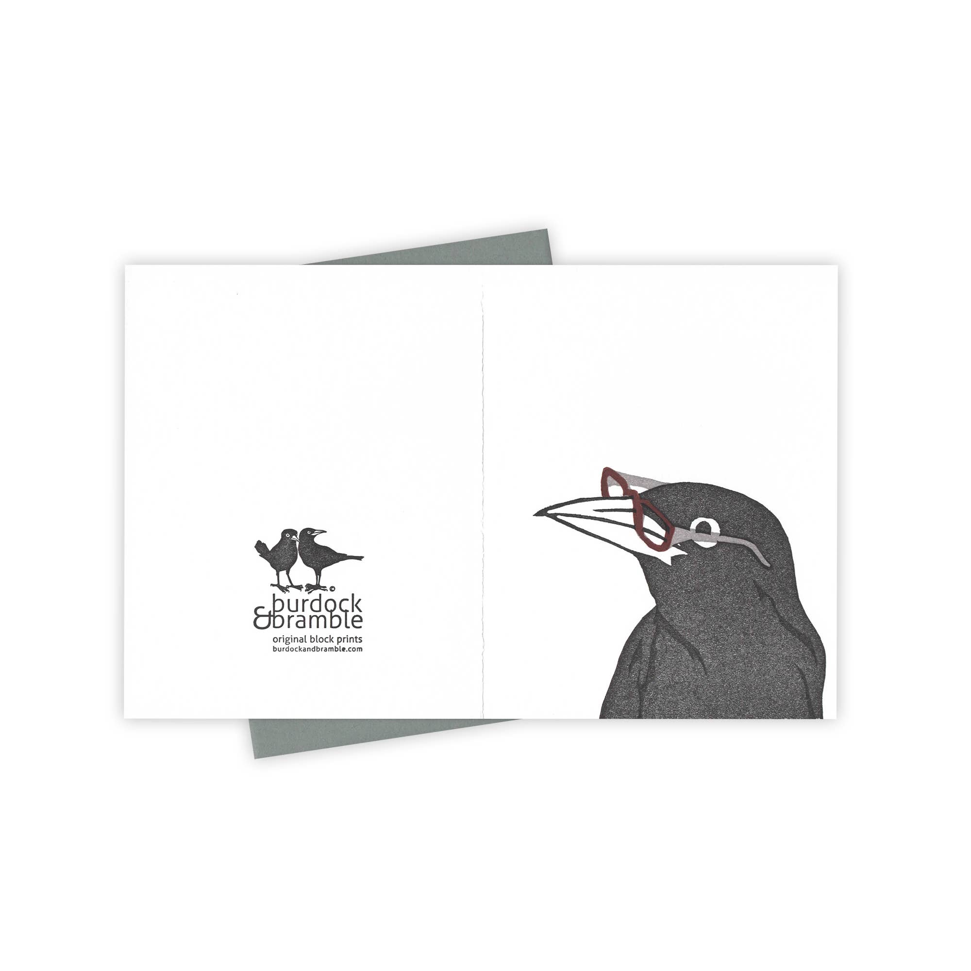 Burdock & Bramble - Wholesale Everyday Greeting Card - By the Book Grackle Card1