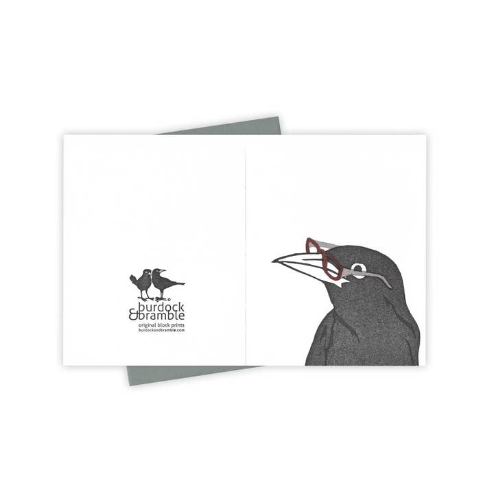 Burdock & Bramble - Wholesale Everyday Greeting Card - By the Book Grackle Card1