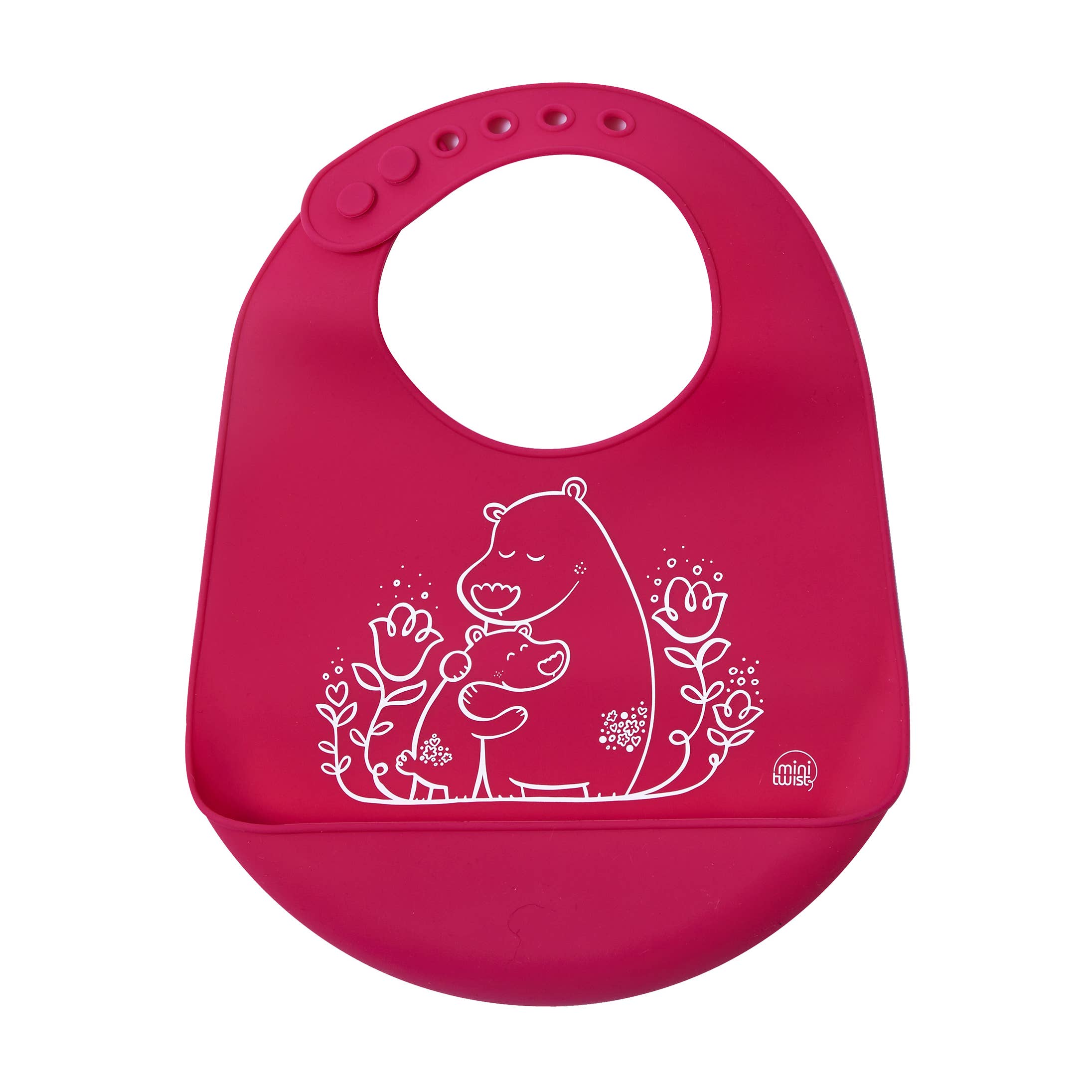 modern-twist - Wholesale Bib - Baby - Bucket Bib: Bears - Berry Pink1