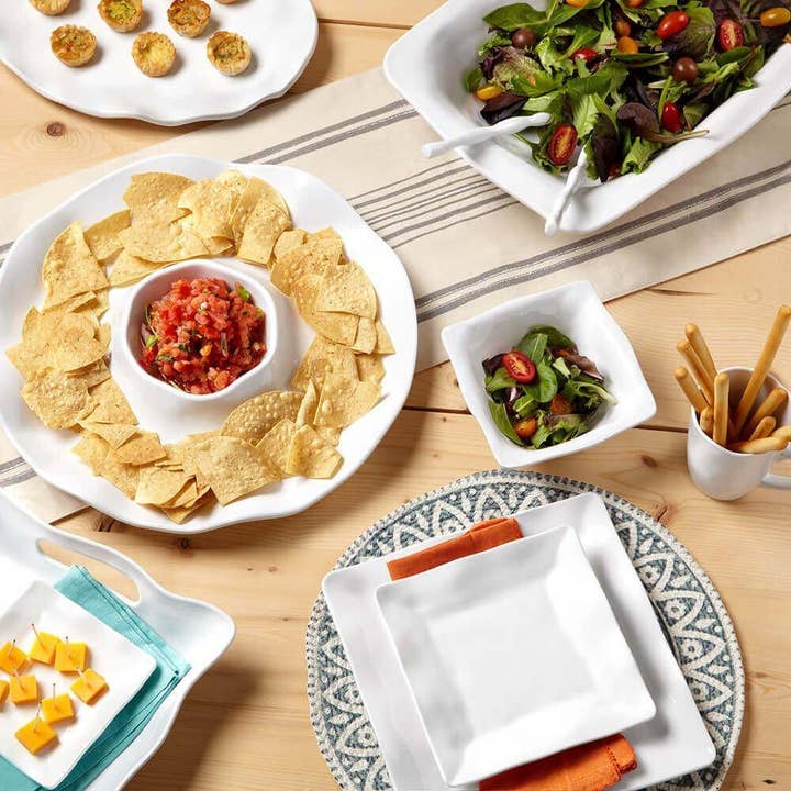 Q Squared - Wholesale Platter - Ruffle 16" Chip & Dip Platter