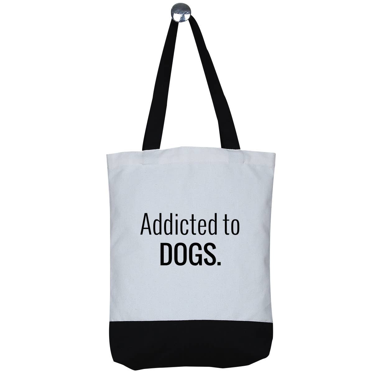 Made2Order - Wholesale Tote Bag - Women's - Addicted to Dogs Tall Canvas Reusable Tote Bag0