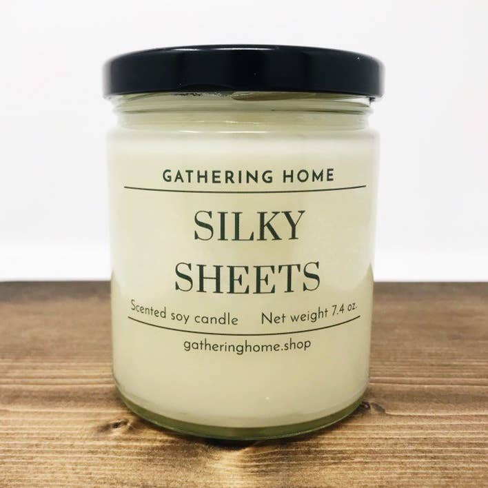 Gathering Home Designs - Wholesale Jar/Filled Candle - Silky Sheets 9 oz. Soy Candle0