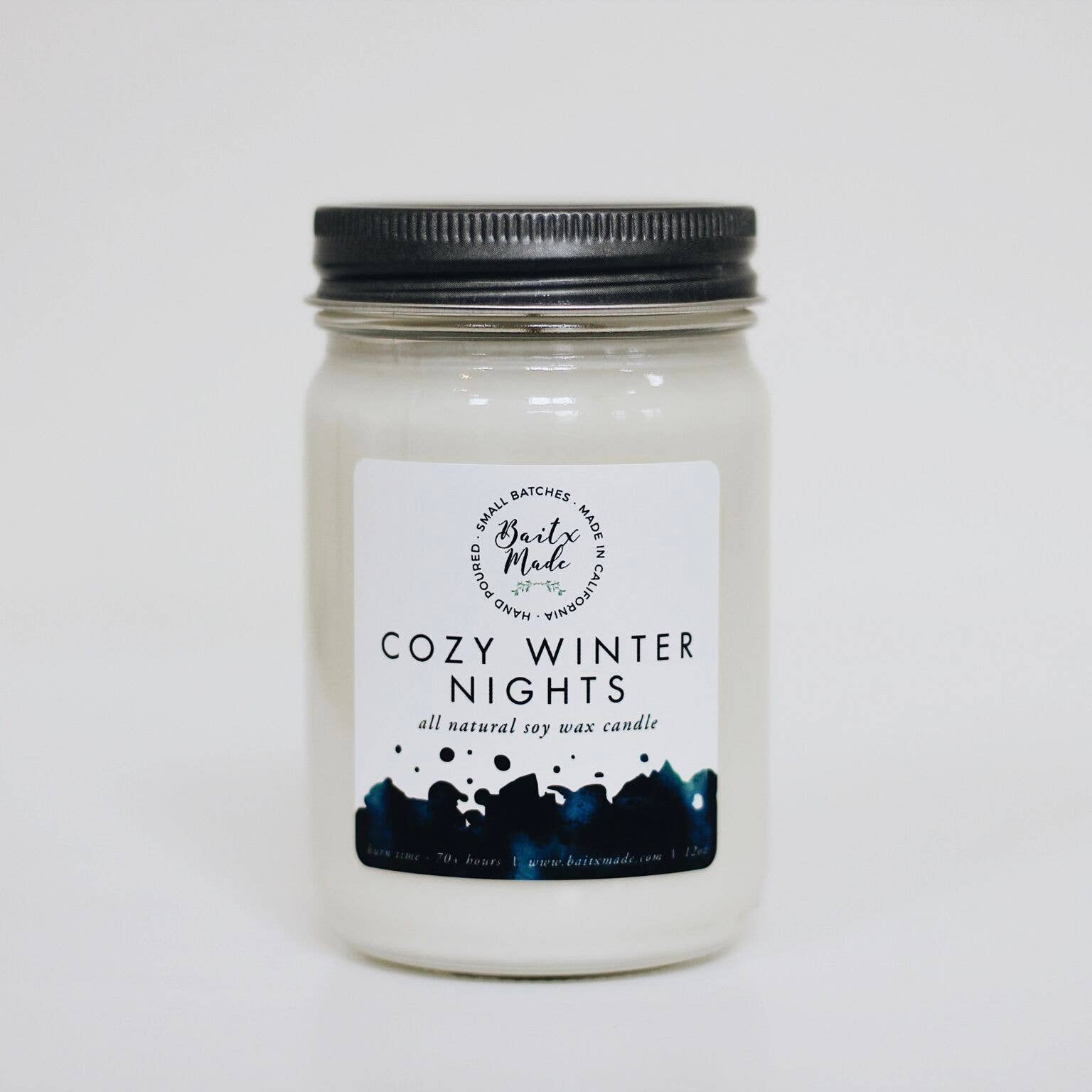 Baitx Made - Wholesale Jar/Filled Candle - Cozy Winter Nights Candle, 12 oz1