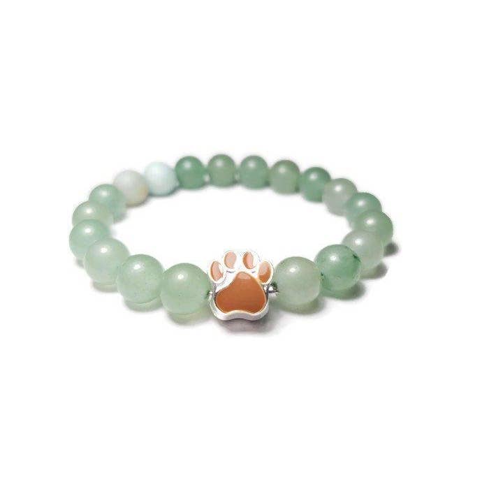 Brun - grøn aventurin pote Print helbredende sten armbånd for engroshandel hos Foxfire Stones