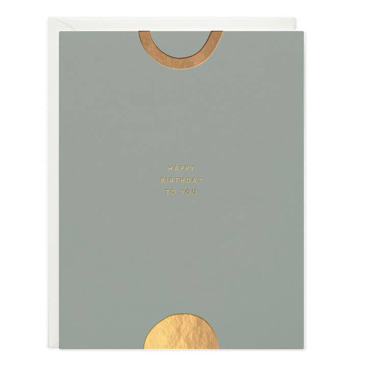 Ramona & Ruth - Wholesale Birthday Card - Happy Birthday Gold Shapes Greeting Card