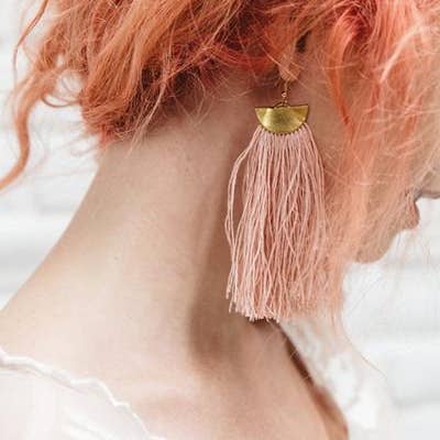 Messing haak franje oorbellen voor wholesale door Decent Things