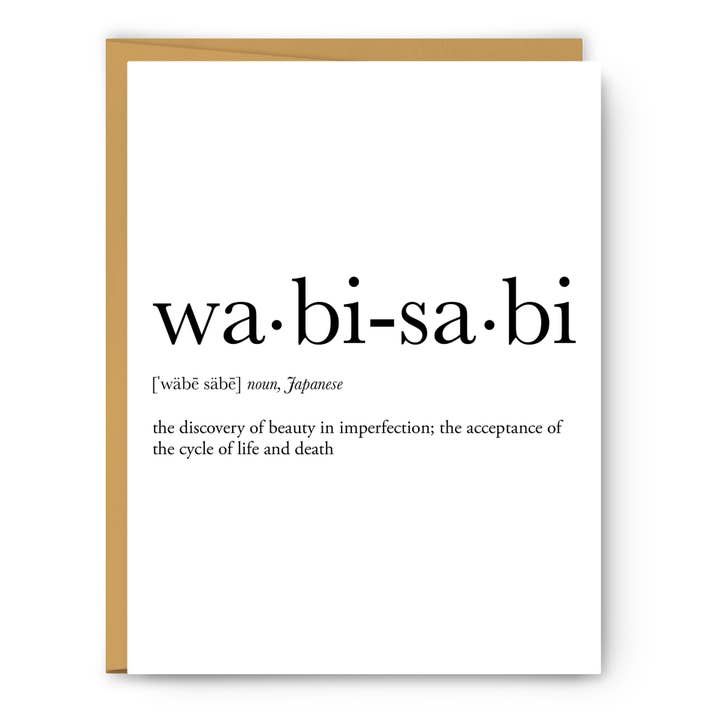 Footnotes - Wholesale Everyday Greeting Card - Wabi-Sabi Definition - Literary Everyday Card