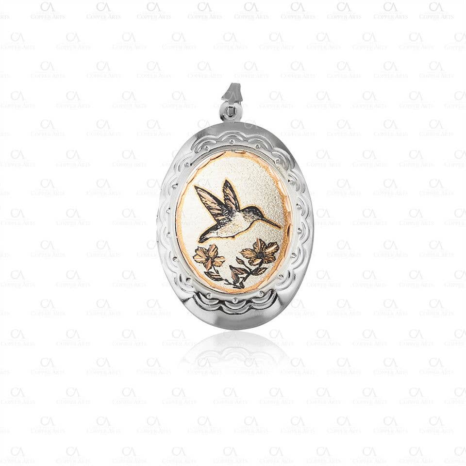 COPPER ARTS INC. - Wholesale Locket Necklace - L 44 Hummingbird Jewelry Locket Necklaces1