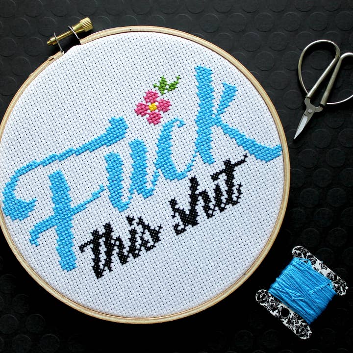Spot Colors - Wholesale Embroidery/Cross Stitch Supplies - Fuck This Shit Cross Stitch Kit