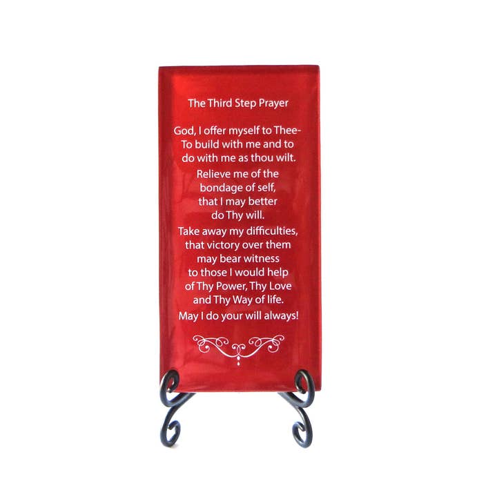 Lifeforce Glass, Inc. - Wholesale Muurplakkaat - Inspirerende glazen plaquette - Gebed in de derde stap
